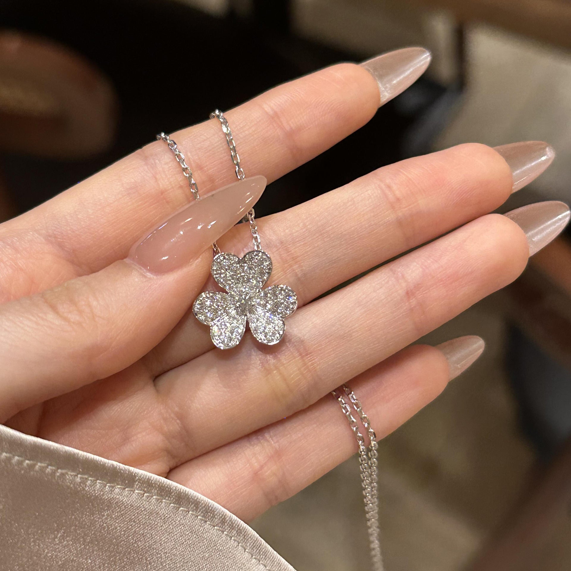 Wholesale The Gate of Happiness Full Diamond Castle Titanium Steel Necklace