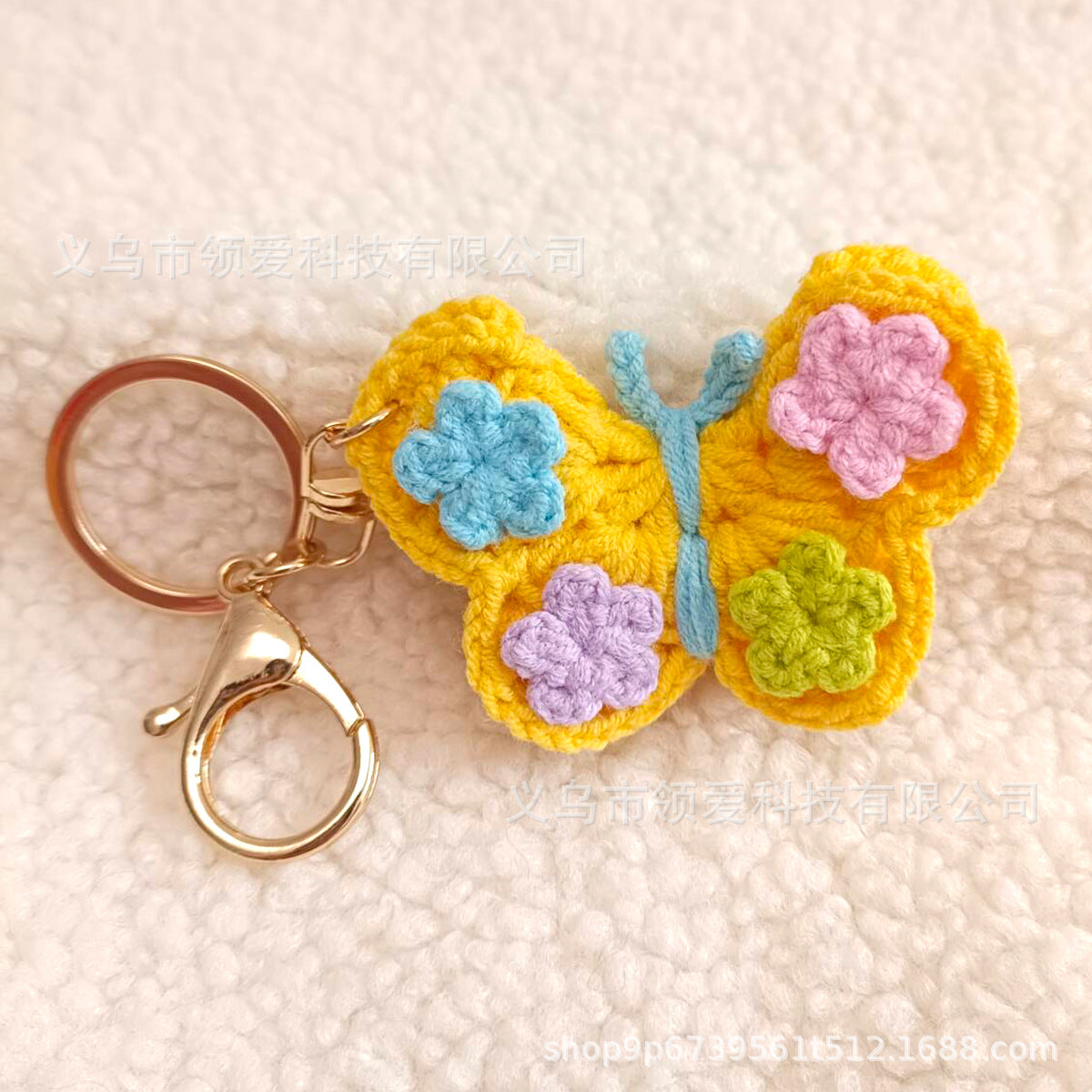 Wholesale Creative  Four-line Crocheted Butterfly  Accessory PendantKeychain