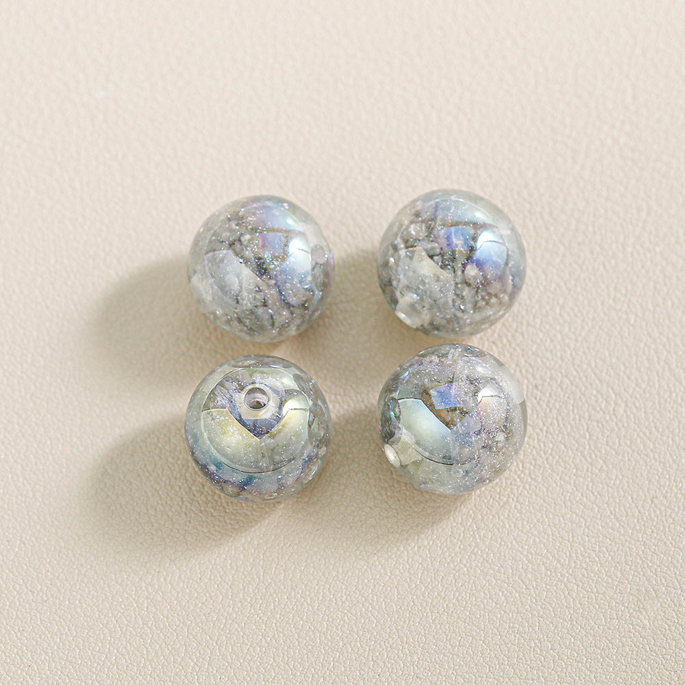 Wholesale 20pcs Luminous colored glass brocade Acrylic Beads