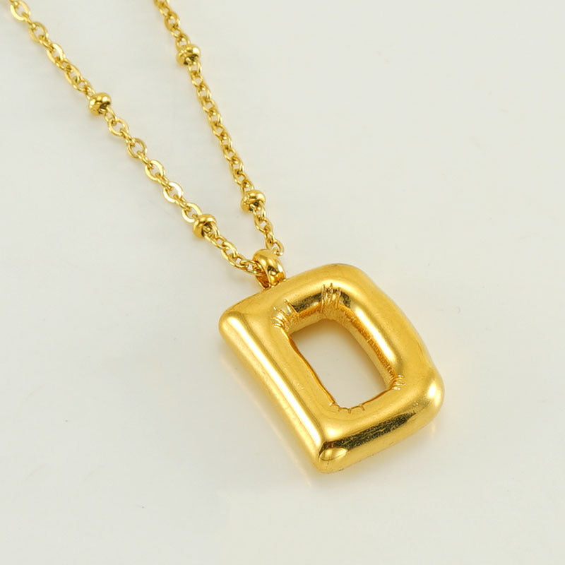 Wholesale Bubble Letter 18K Stainless Steel Necklace