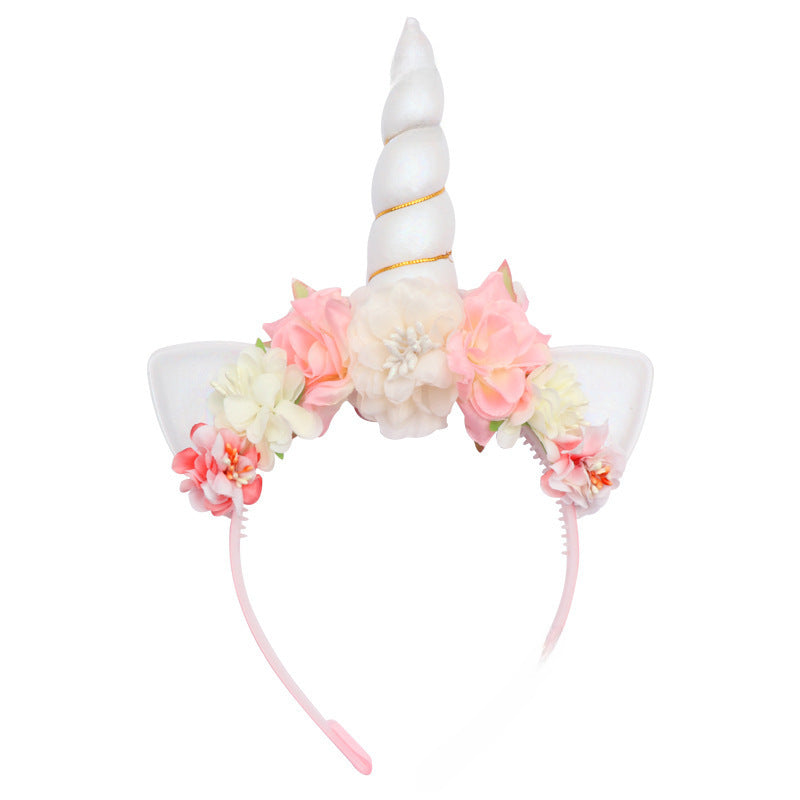 Wholesale Party Dance Unicorn Cat Ear Simulation Flower Headband