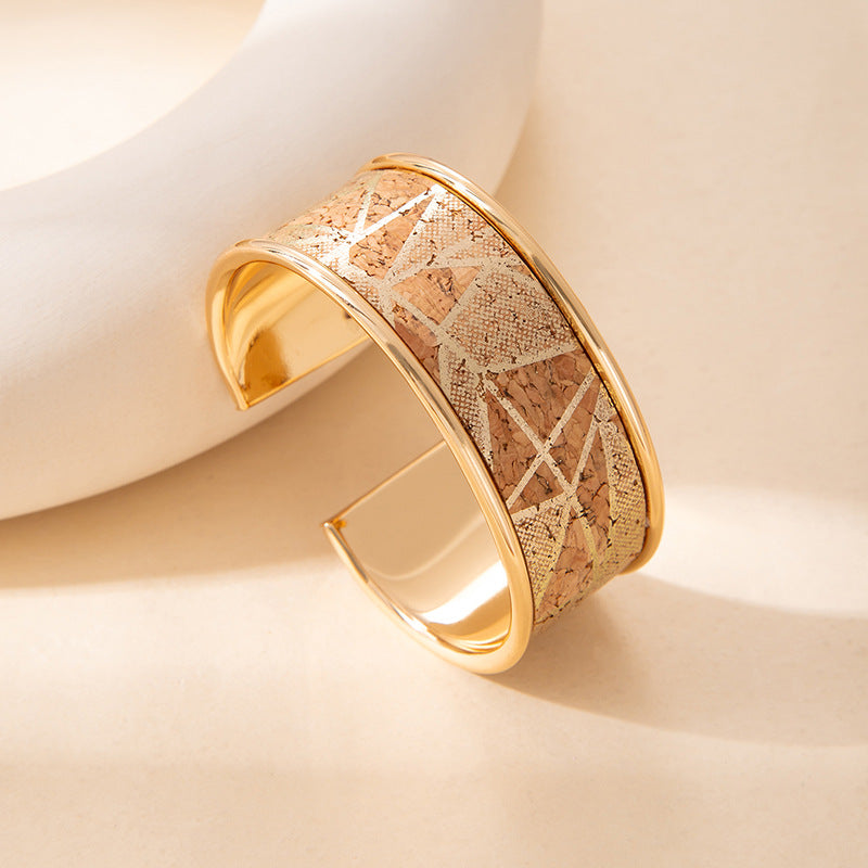 Wholesale Graffiti Cartoon flower Wide Edge Open Bracelet