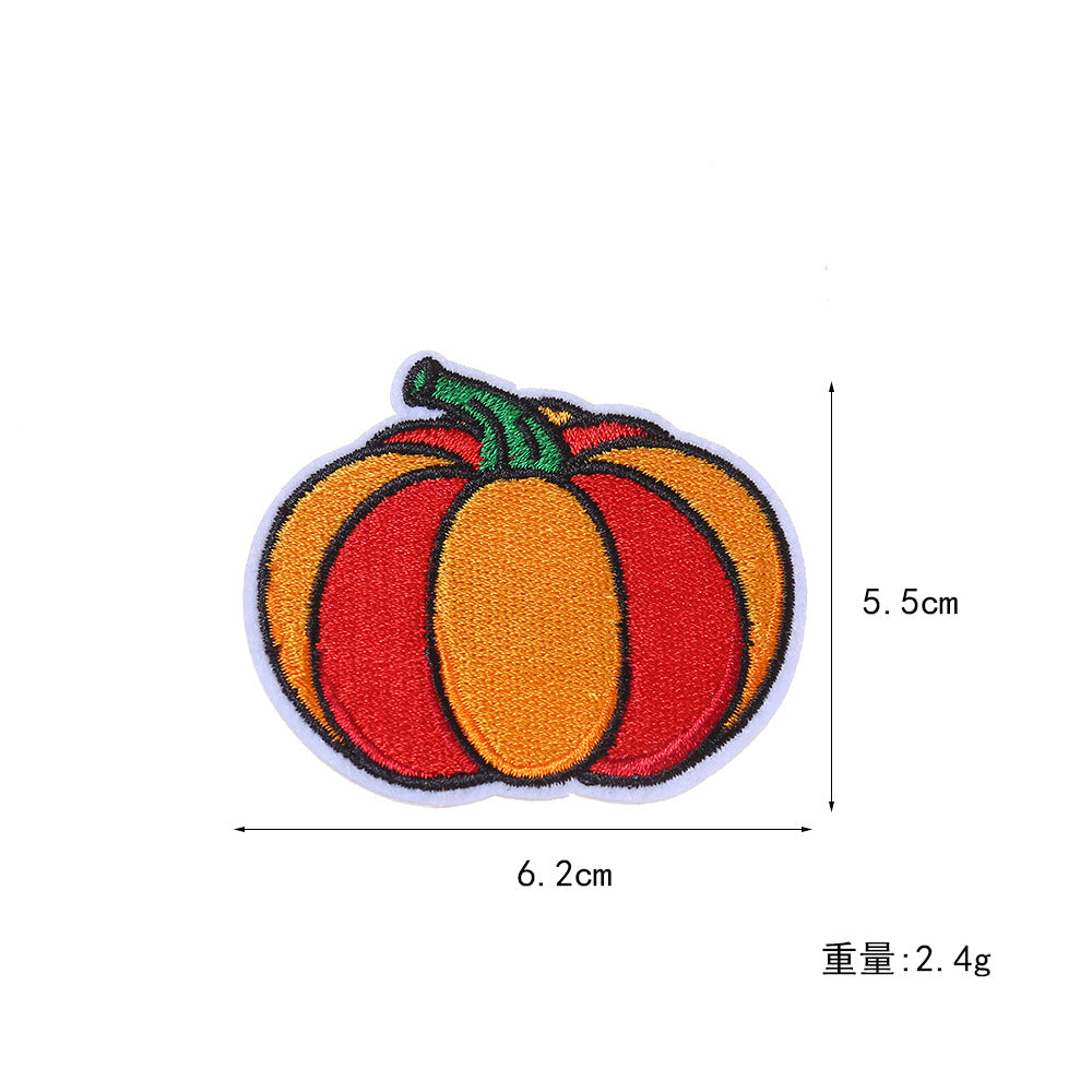 Wholesale Trendy  Pumpkin Embroidered Iron On Patches For Clothing Hats Bags Towels Fun DIY Craft Accessory
