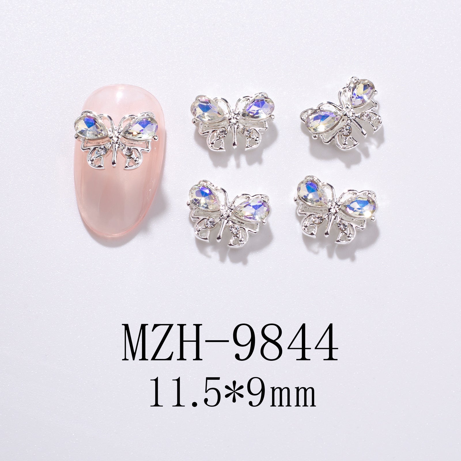 Hollow nail art small butterfly alloy jewelry