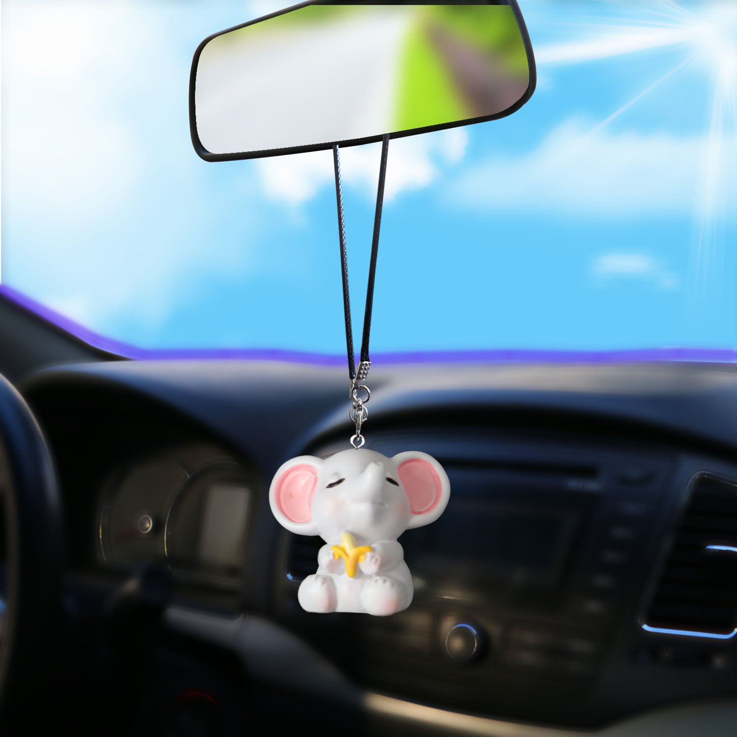 Wholesale Cute elephant car rearview mirror decorative pendant