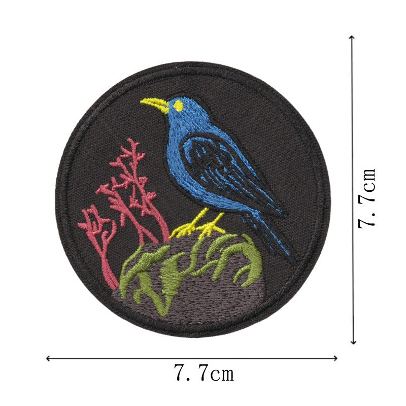 Wholesale 9 Piece Cartoon Crow Ocean Embroidery Patches Iron On Appliques For Towels Home Decor