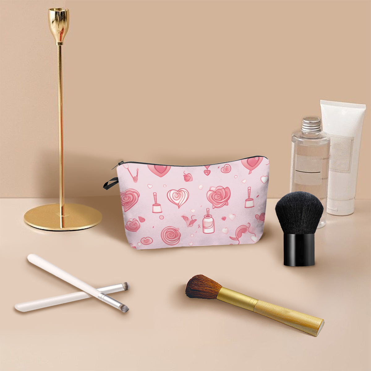 Wholesale Valentine's Day Love Printed Polyester Makeup Bag