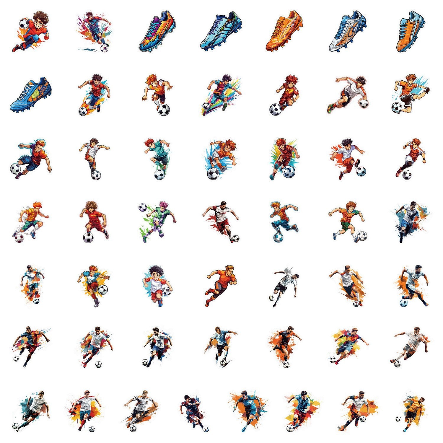 Wholesale 50 football graffiti stickers sports ball waterproof decorative stickers