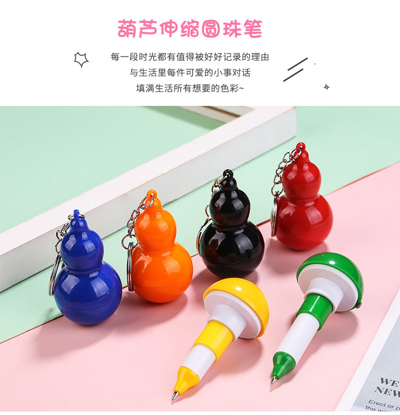 Wholesale Plastic Random Color Treasure Gourd Made Telescopic Ballpoint Pen