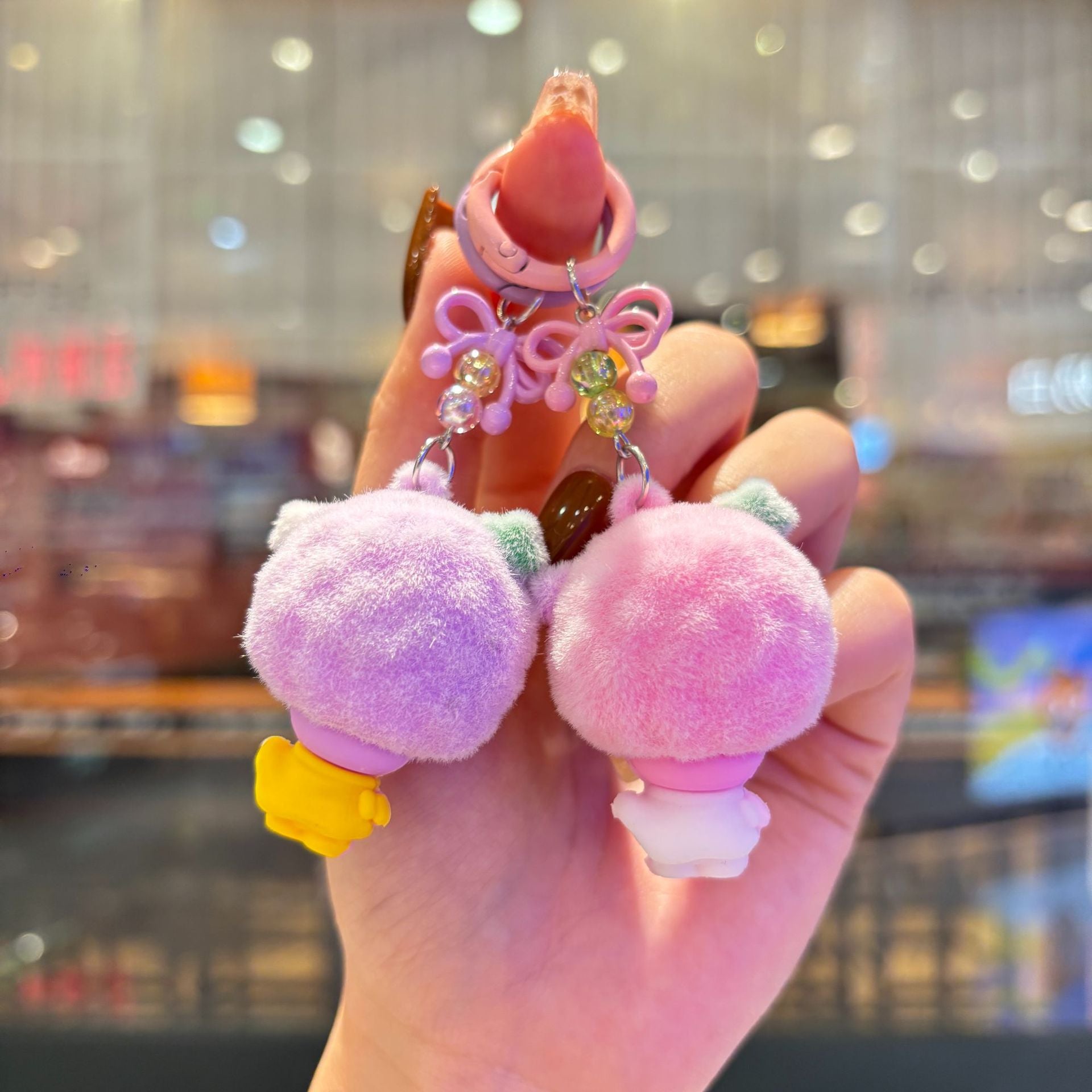 Wholesale Plush Explosion Head Cute Cartoon Pvc Soft Glue Keychain