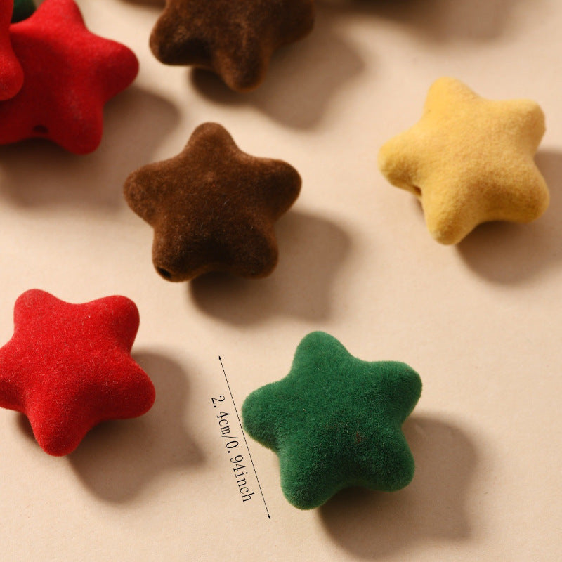 Wholesale 50pcs/psck Bow flocking beads suede Christmas  beads