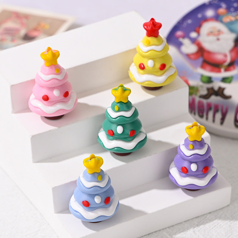 Wholesale 10pcs/pack  Colorful Christmas Tree Beads  3D Focal Beads