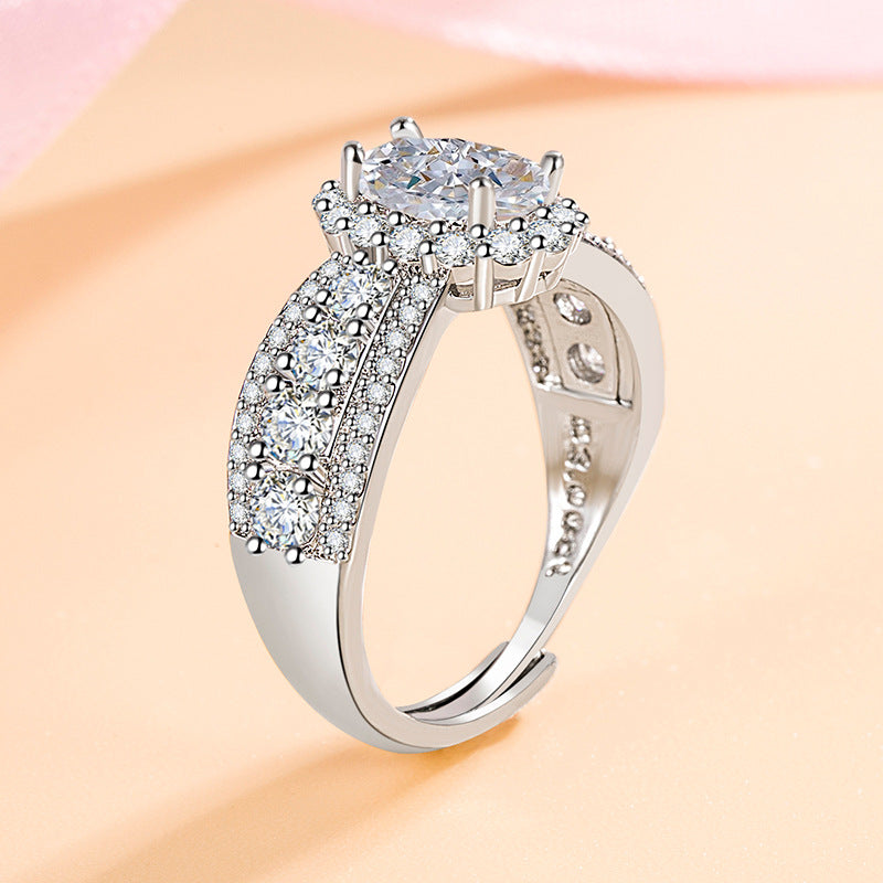 Wholesale Gypsophila Inlaid Zirconia Diamond Ring