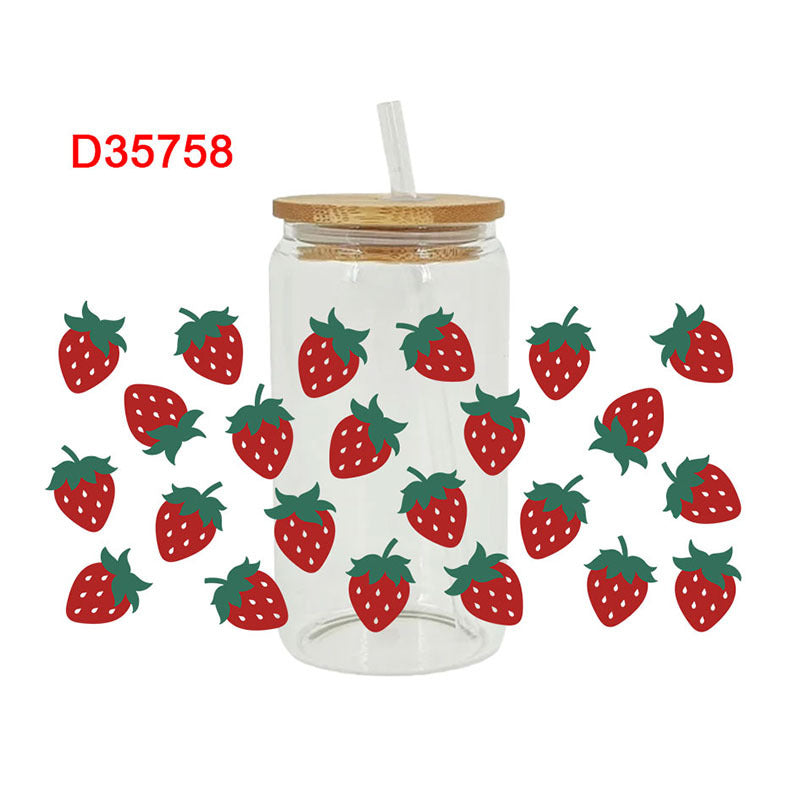 Wholesale UV transfer sticker for glass cups crystal label crystal sticker 16OZ UV DTF WRAPS