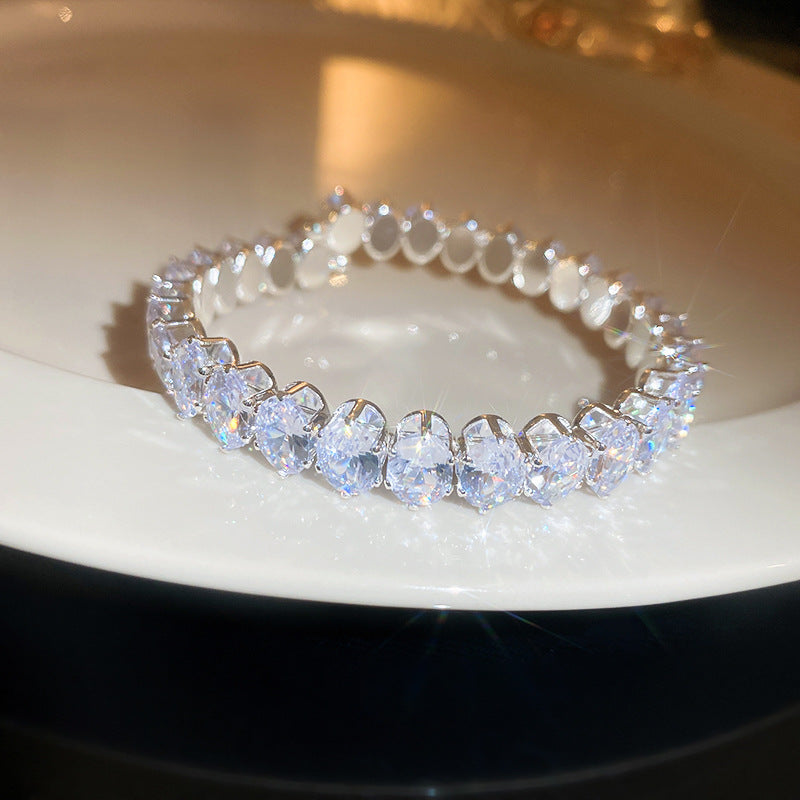 Wholesale Oval Zircon Necklace Clavicle Chain