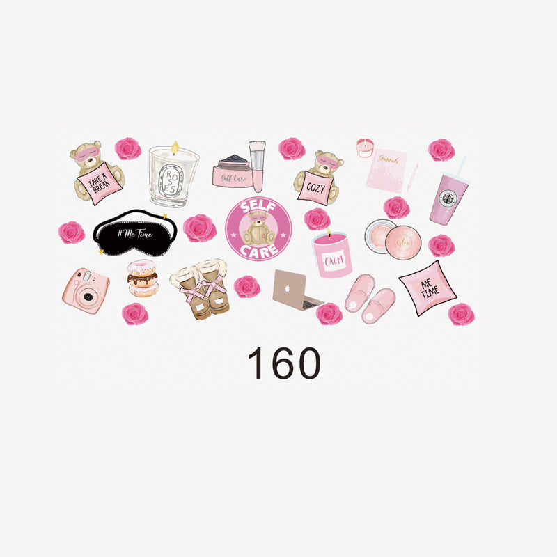 Wholesale 5PCS 16oz Glass Cup Cute Cup Stickers wraps