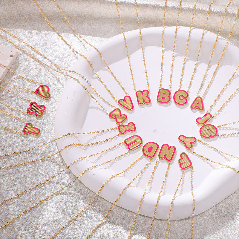 Wholesale English Letter Stainless Steel Necklaces