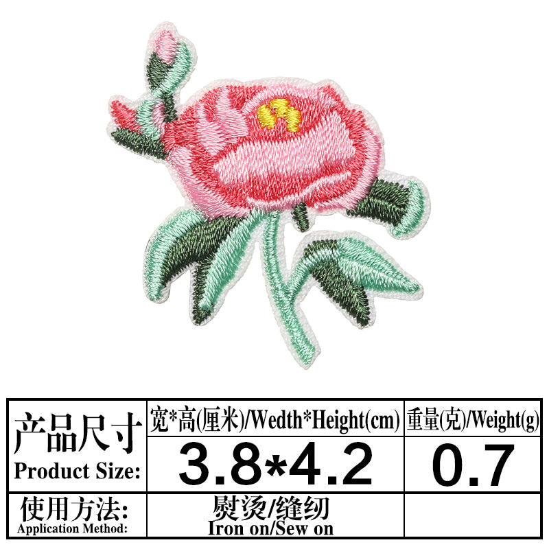 Wholesale Chinese Style Embroidered Flower Patches Twill DIY Applique Decorative Accent For Towels Bags Resale