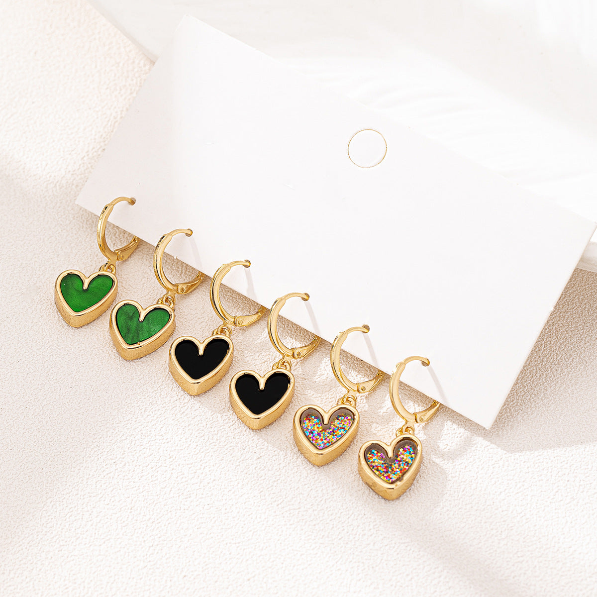 Wholesale 6 pcs/12 pcs set fashion exquisite zinc alloy oil leopard love earrings suit