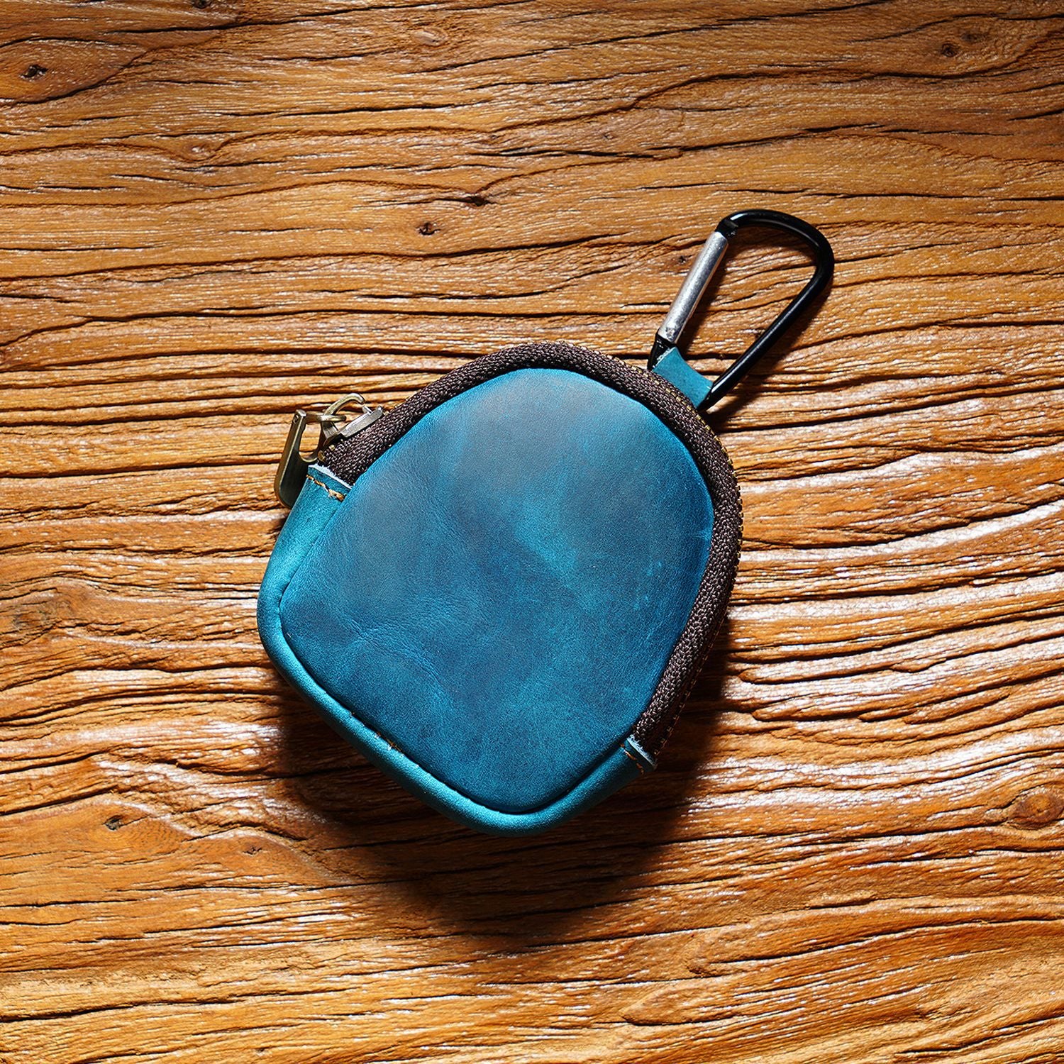 Wholesale Cowhide Zipper Shell Bag Leather Keychain