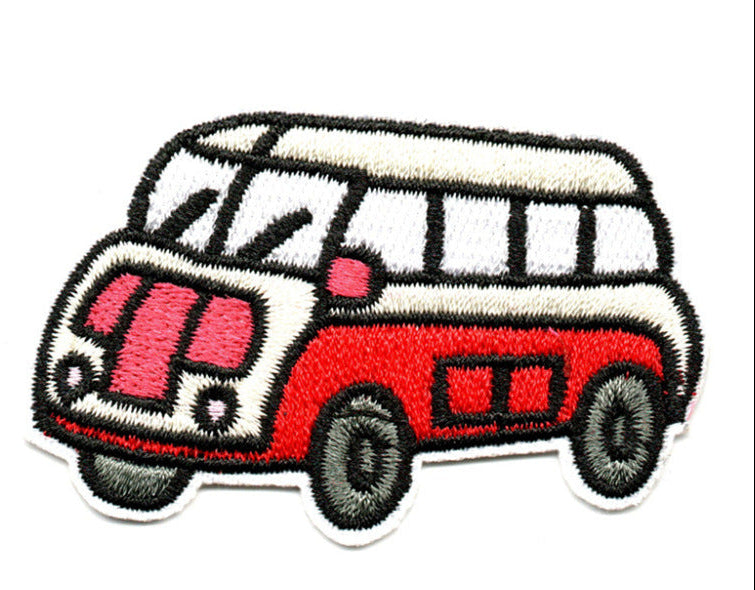 Wholesale Cartoon small car and bus embroidered patch