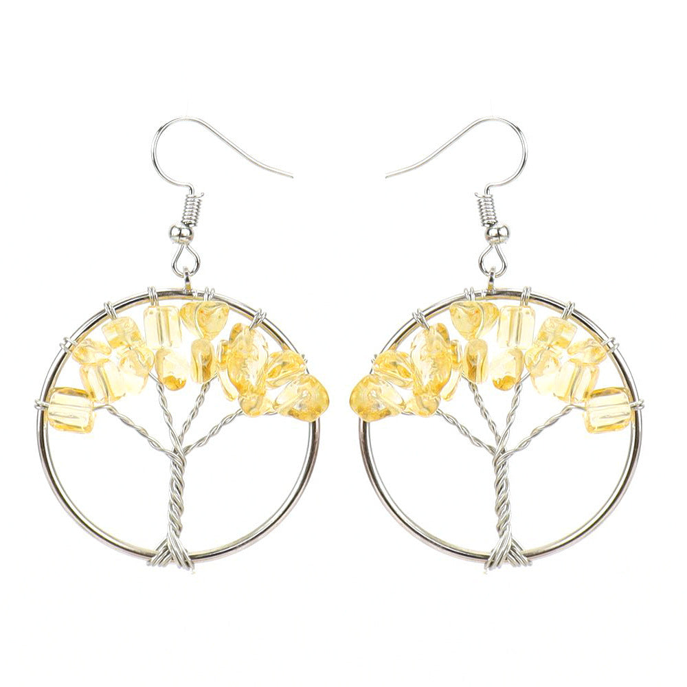 Wholesale Natural stone colorful stone earrings