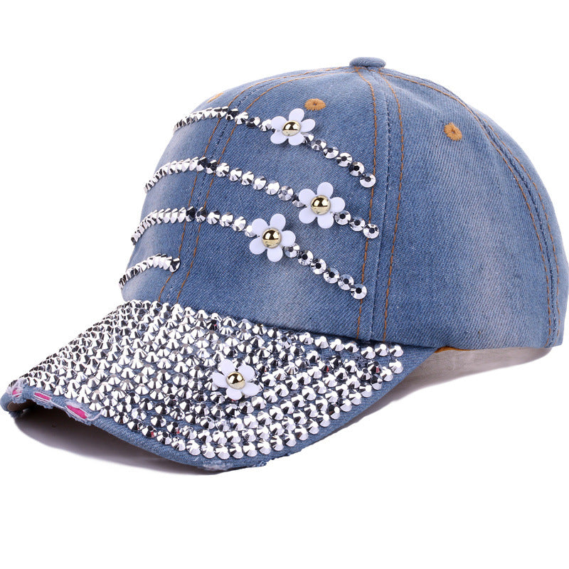 Wholesale Point Diamond Full Brim Fashion Sun Visor Outdoor Baseball Cap