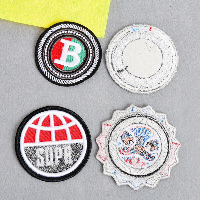 Wholesale Stylish Rayon Embroidered Round Lion Letter Patch For Coat Repair And Decoration