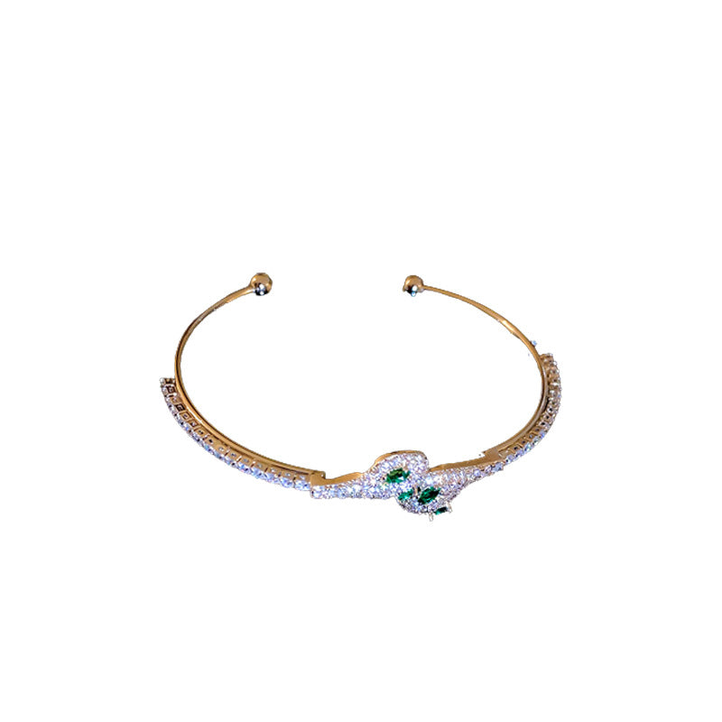 Wholesale Alloy Diamond Zircon Snake Open Bracelet