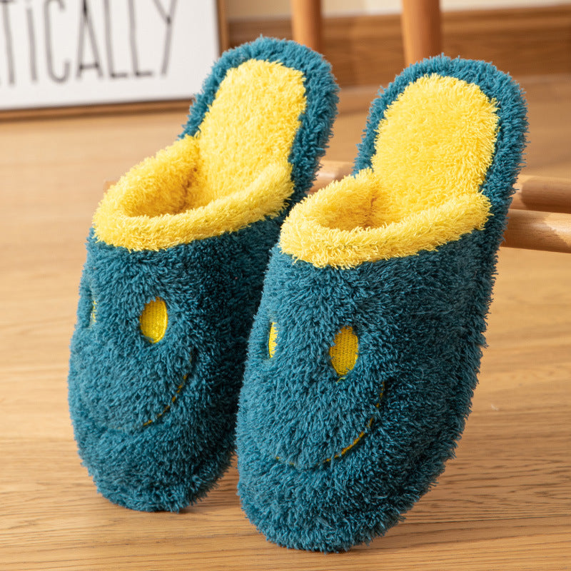 Wholesale Plush Winter Indoor Home Fur Couple Non-slip Warm Cute Slippers