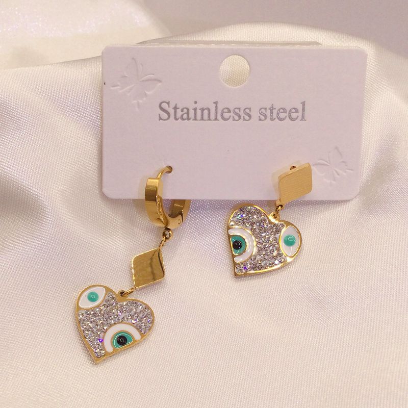 Wholesale Titanium Steel Love Colored Irregular Stainless Steel Earrings