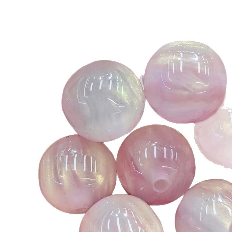 Wholesale 10pcs/pack Gilded cloud high-end halo round beads Acrylic Beads