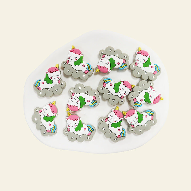 Wholesale 10PCS Unicorn Cartoon Silicone Beads