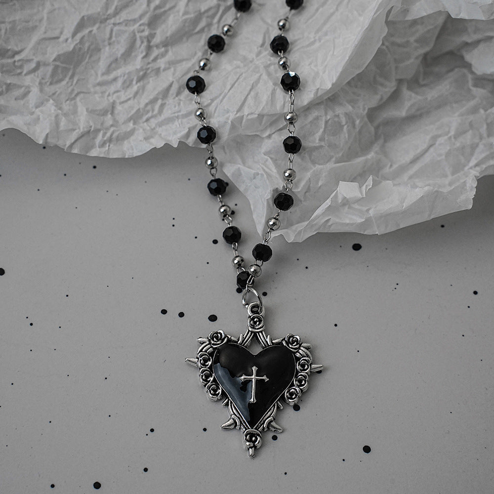 Wholesale Alloy Cross Tombstone Dark Gothic Necklace