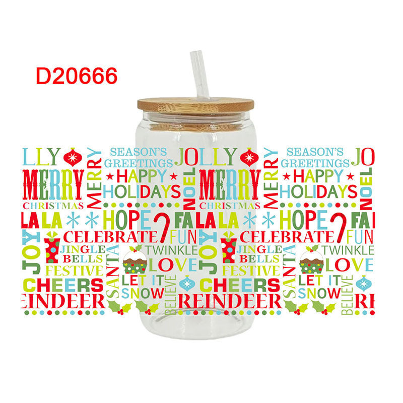 Wholesale Colorful English sentences 16oz Cup UV DTF Wraps