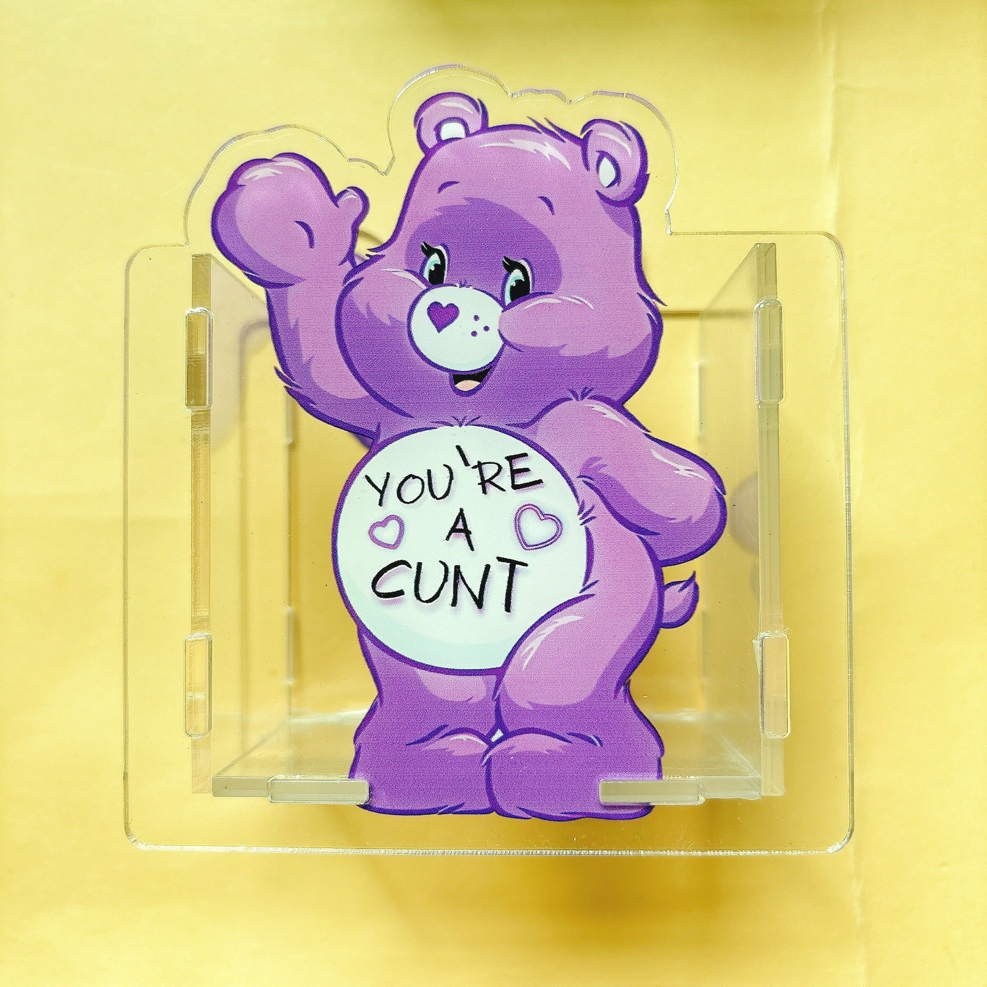Wholesale Bear Acrylic Pen Stationery Box Creative Cosmetic Pen Storage 10cm