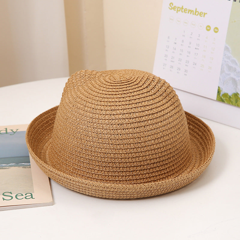 Wholesale Cute Cartoon Children's Hats Colored Hats Cat Ears Straw Hats