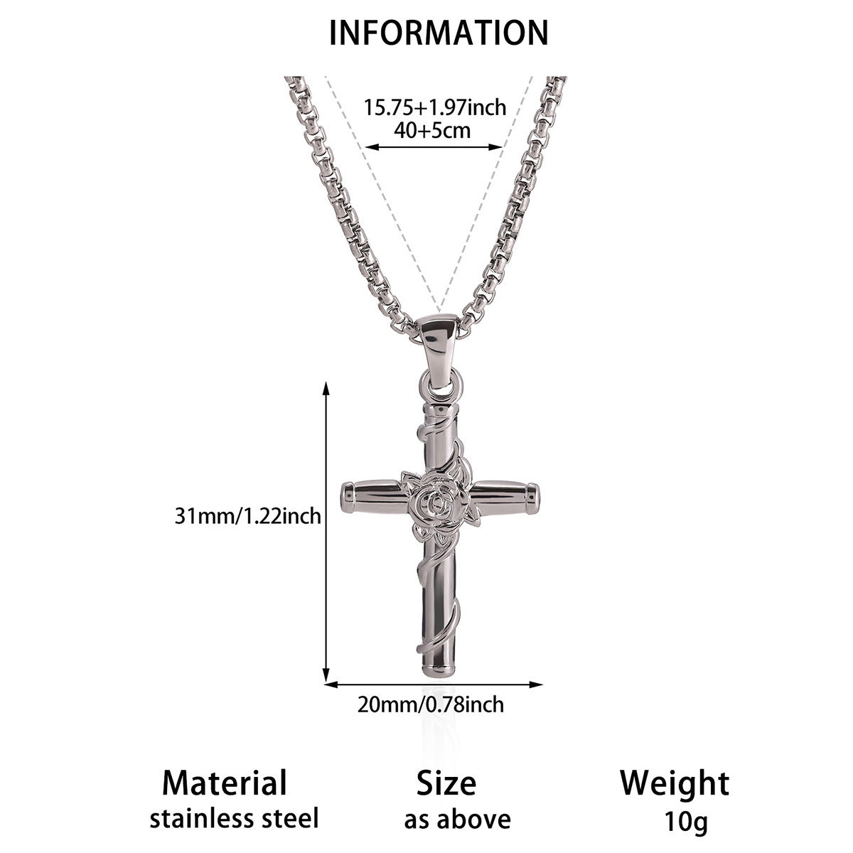 Wholesale Copper Micro-inlaid Zircon Fashion Snake Cross Necklace