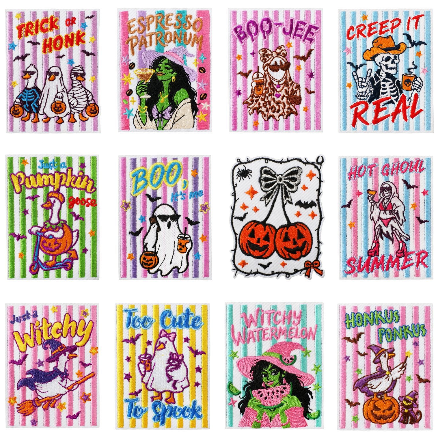 Wholesale  Embroidered Iron On Patches Ghost Zombie Design For Denim et And Bag Decorative Badge