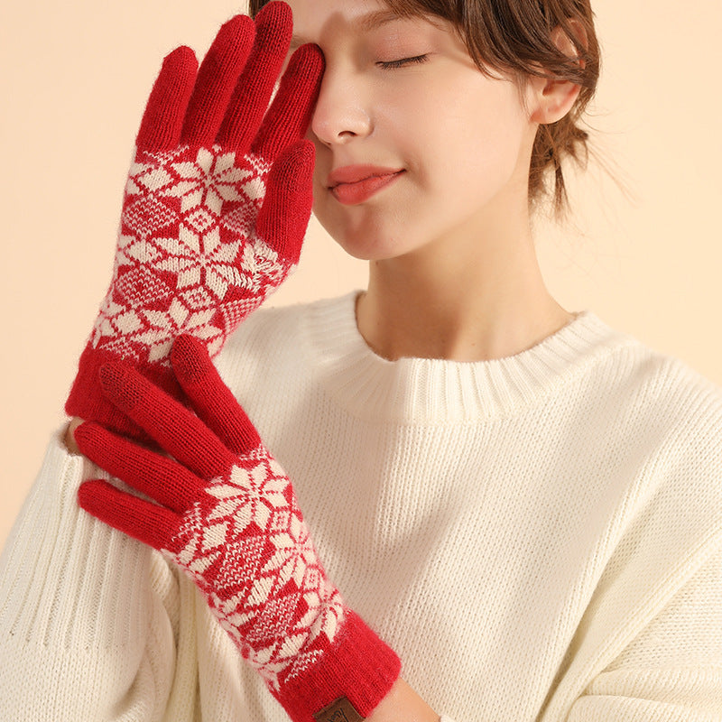 Wholesale Winter Red Warm Touch Screen Gloves