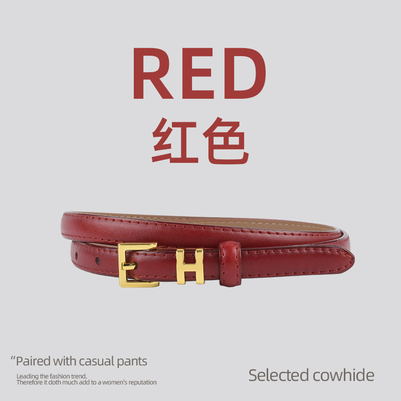 Wholesale Genuine Leather Thin Belt Cowhide Small Belt