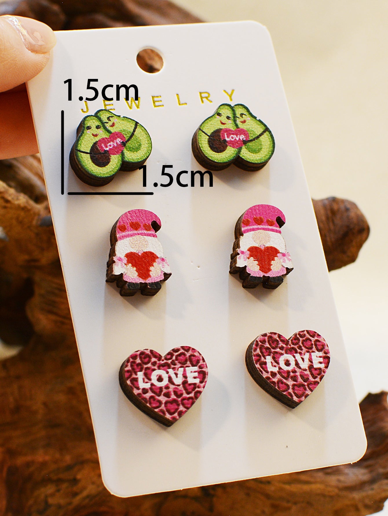 Wholesale Valentine's Day Love XOXO Coffee Cup Wooden Earrings Set