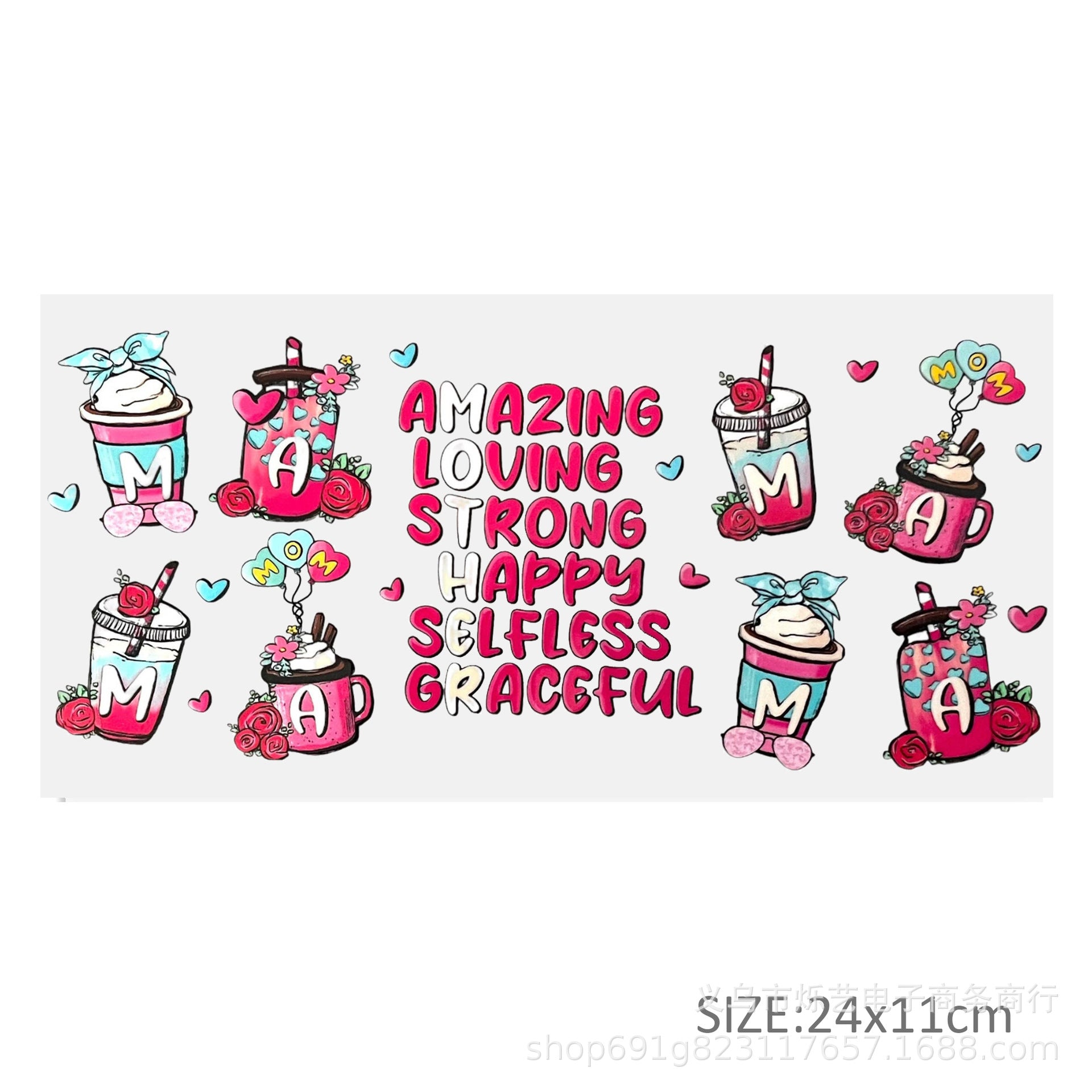 Wholesale Milk tea ice cream beverage series 16oz Cup UV DTF Wraps