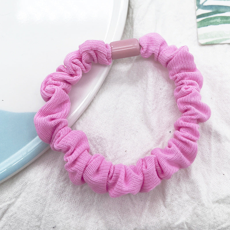 Wholesale High Elastic Pleated Fresh Candy Color Hair Rope