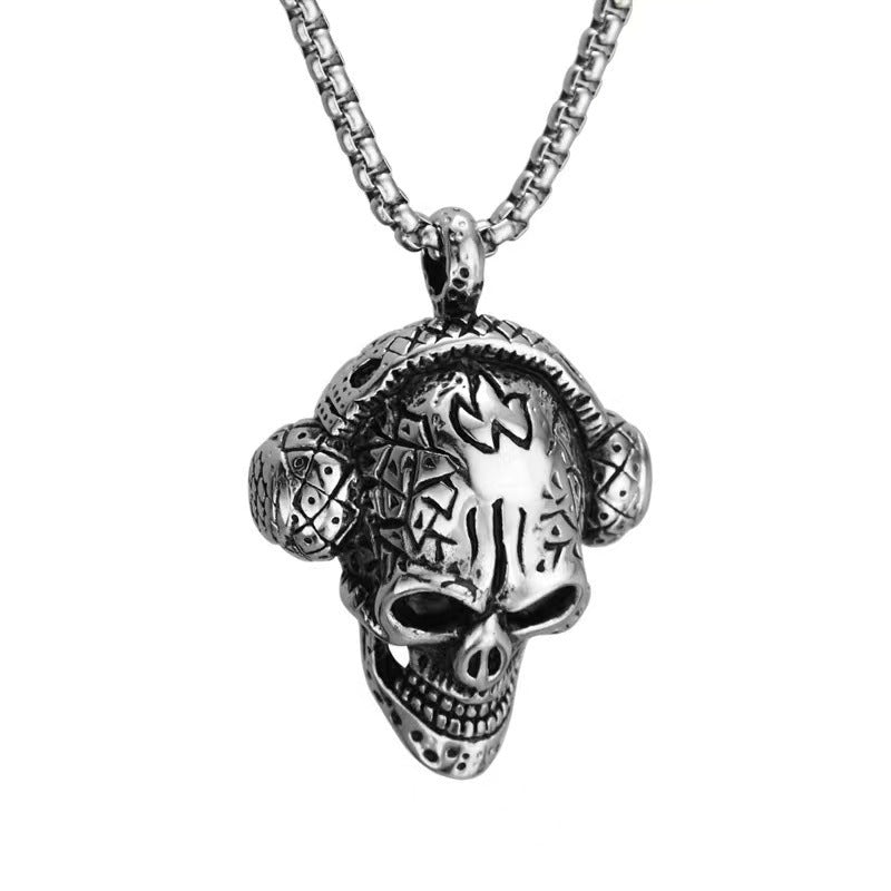 Wholesale Fashion  Hip-Hop Necklace for Men, Personalized Punk Style Steel Chain Pendan