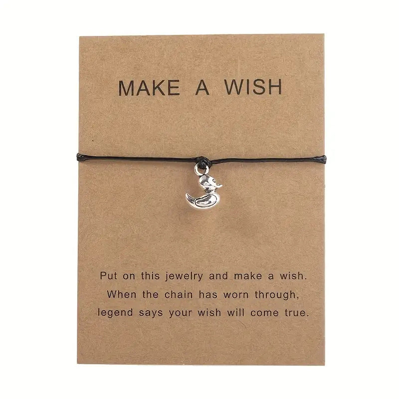 Wholesale Animal alloy pendant with adjustable hand woven bracelet