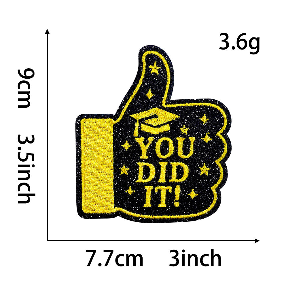 Wholesale Embroidered Graduation Patch Set Chic DIY Iron On Applique Creative Gift For Students And Resale