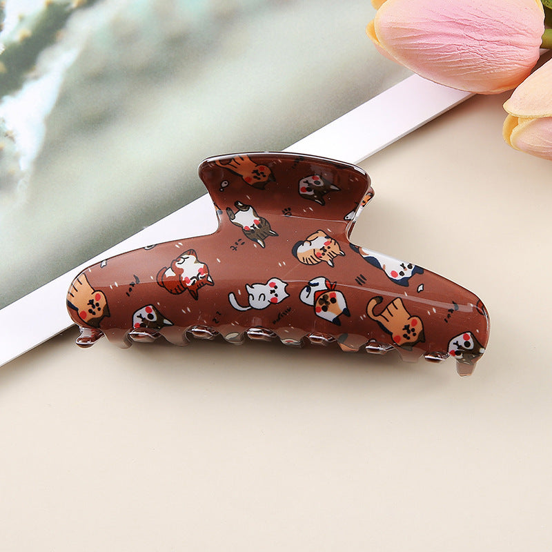 Wholesale New French Rhinestone Cat Hair Claw Clip Acrylic Hollow Women S Hair Accessory Cute Everyday Styling For Boutique Resale