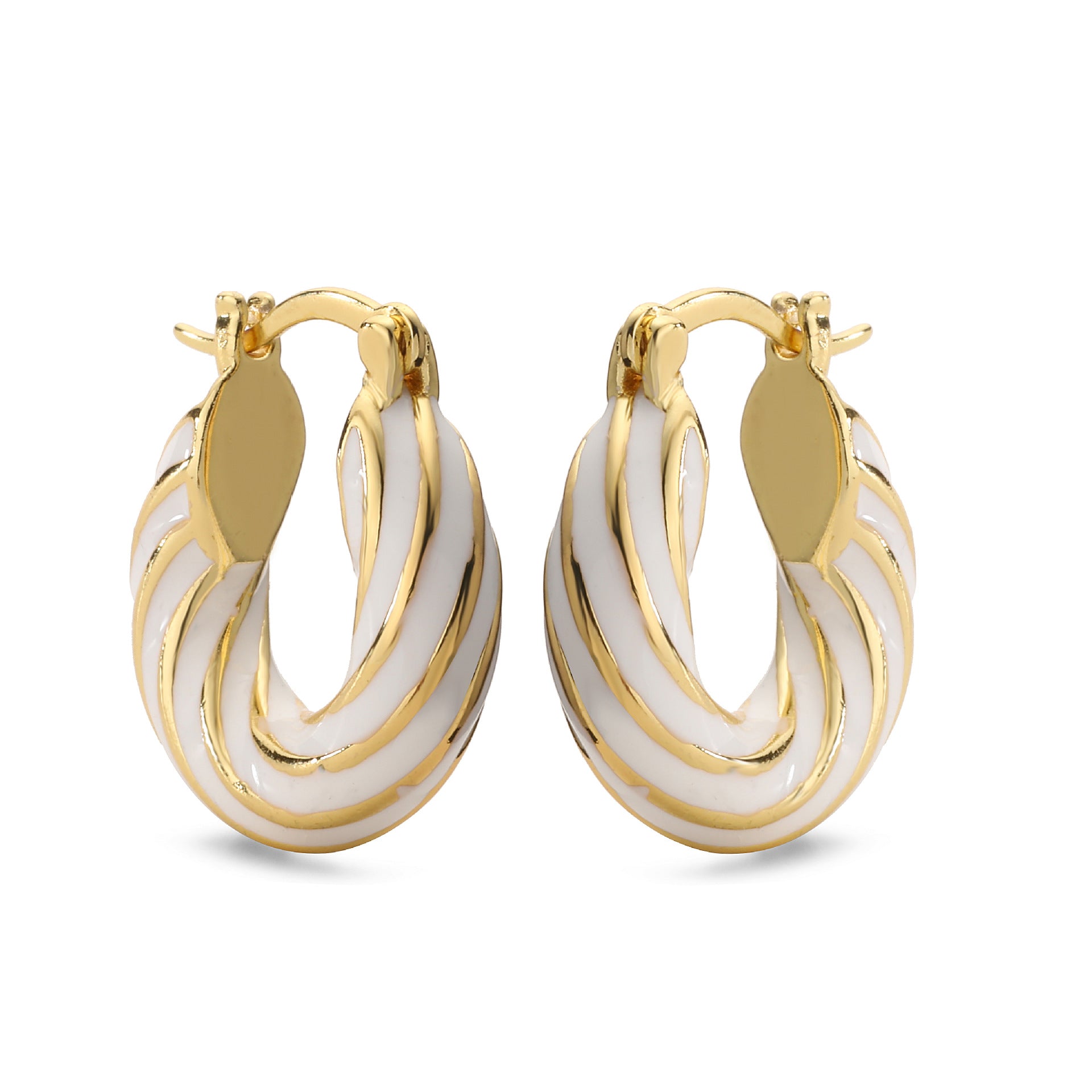 Wholesale Colorful Enamel Oil Dripping Spiral Pattern  Earrings