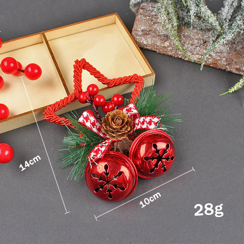 Wholesale Christmas Bow Five-pointed Star Bell Ornaments